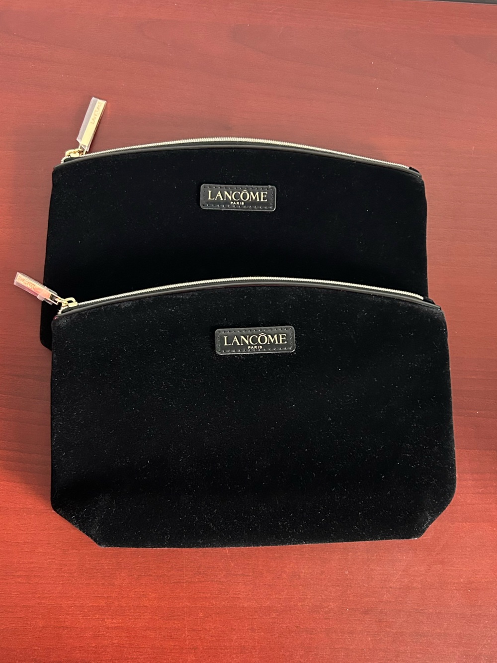 2x Lancôme velvet cosmetics pouches-black